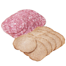 Boerenmetworst of gehaktbal plakjes